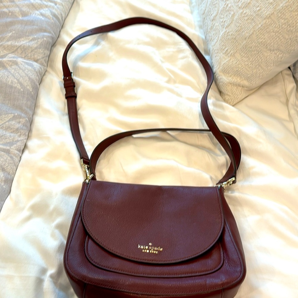 Kate Spade maroon shoulder or crossbody bag EUC